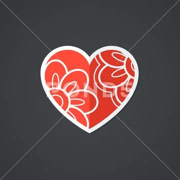 Vector Heart Icon. Single Object. Symbol for Interface. Stock Illustration