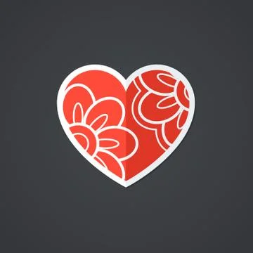 Vector Heart Icon. Single Object. Symbol for Interface. Stock Illustration