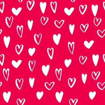 Vector heart icons seamless pattern background art for Valentine day Stock Illustration