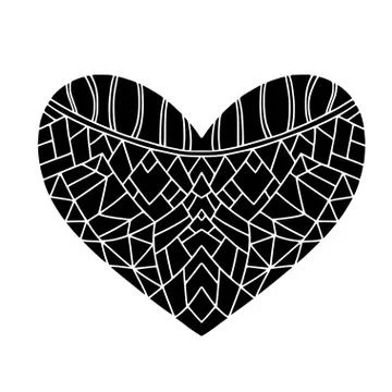 Vector heart isolated on white background. Valentines day design. Heart silho Stock Illustration