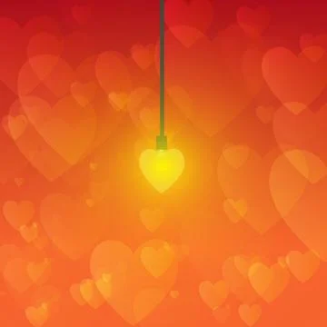 Vector : Heart lamp with heart background Stock Illustration