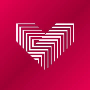 Vector heart logo. V letter logo design. Stock Illustration
