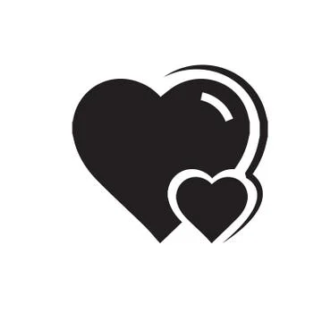 Vector Heart &amp; mini Icon black color Stock Illustration