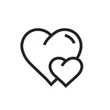 Vector Heart mini Icon cartoon Stock Illustration