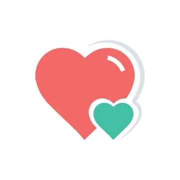 Vector Heart &amp; mini Icon Red and green color Stock Illustration