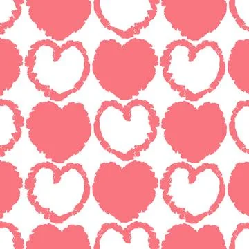 Vector heart pattern, symmetrical, on a transparent background, seamless pa.. Stock Illustration