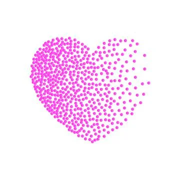 Vector heart pink dots. Small dots and confetti Stock Illustration