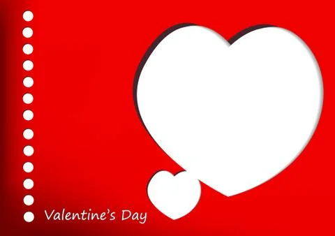 Vector : Heart on red valentine's day card Stock Illustration