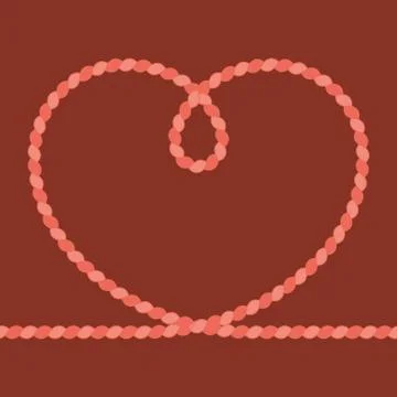 Vector heart rope frame 스톡 일러스트