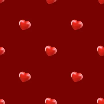 Vector heart seamless pattern background with red layout. Beautiful cute Stock Illustration