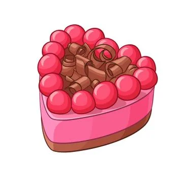 Vector heart shape berry cake Stock Illustration