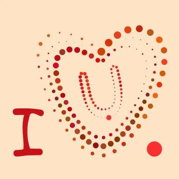 Vector heart shape from colored dots. Halftone effect. イラスト素材