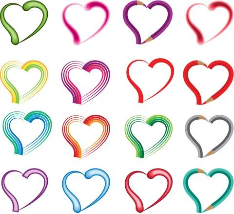 Vector heart shape design sign icon background Stock Illustration