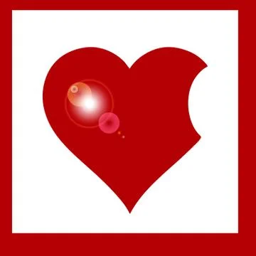 Vector Heart shape frame with brush painting isolated on white background Stock Illustration