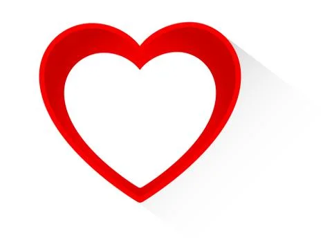 Vector Heart shape frame isolated on white background Stock Illustration