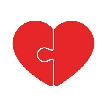 Vector heart shape puzzle pieces. Stock Illustration