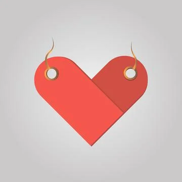 Vector heart shaped label for sales, price tags, for business Stock Illustration