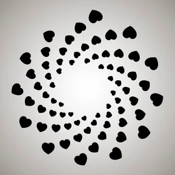 Vector heart. Swirl, vortex background. Rotating spiral. Pattern of a whirlin イラスト素材
