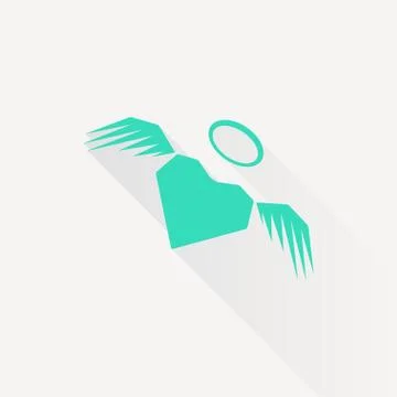 Vector heart with wings icon Stock Illustration