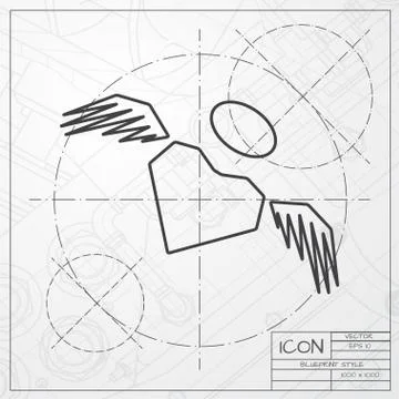 Vector heart with wings icon Stock Illustration