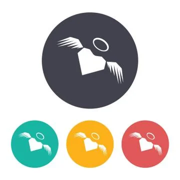 Vector heart with wings icon Stock Illustration