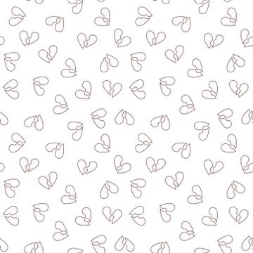 Vector Heartbreak outline concept seamless pattern Illustrazione stock