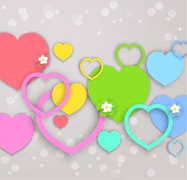 Vector hearts, abstract design for valentines day Stock Illustration