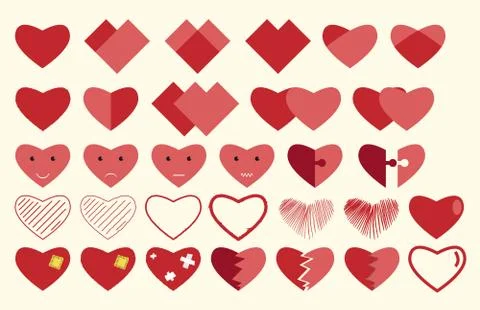Vector hearts collection Stock Illustration