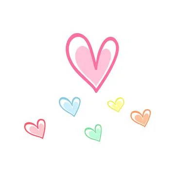 Vector hearts. Design elements for Valentine's day. doodle heart. Illustrazione stock