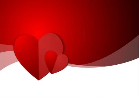 Vector : Hearts on empty layout and red background Stock Illustration