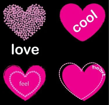 Vector hearts set. Hand drawn. Stock Illustration