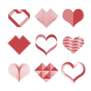 Vector hearts set Stock Illustration