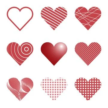 Vector Hearts Set Stock Illustration