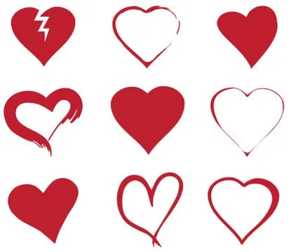 Vector Hearts Set Stock Illustration