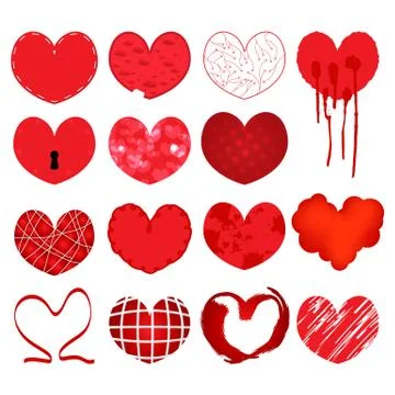 Vector hearts set for wedding and valentine design Stock Illustration