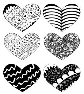 Vector hearts set for wedding and valentine design Stock Illustration