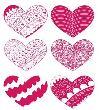 Vector hearts set for wedding and valentine design Stock Illustration