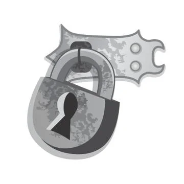 Vector heavy padlock Stock Illustration