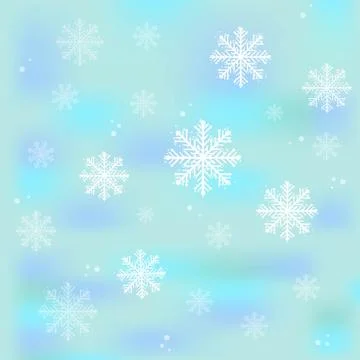 Vector heavy snowfall, blurred snowflakes in various forms and sizes on sky. Stock Illustration