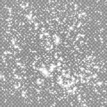 Vector heavy snowfall, snowflakes in different shapes and forms. Many white cold Stock Illustration