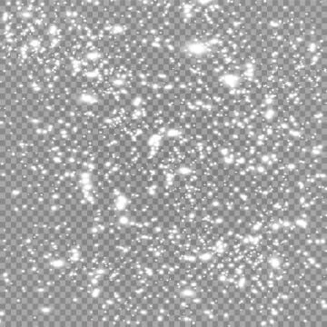 Vector heavy snowfall, snowflakes in different shapes and forms. Many white cold Stock Illustration