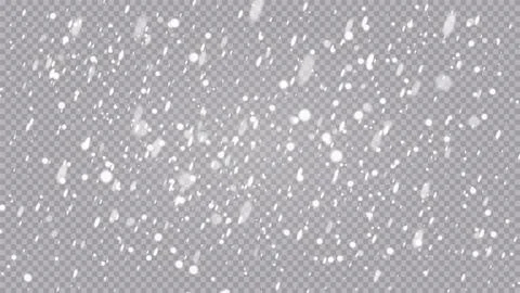 Vector heavy snowfall, snowflakes in different shapes and forms. Many white cold Stock Illustration