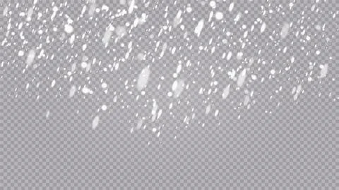 Vector heavy snowfall, snowflakes in different shapes and forms. Many white cold Stock Illustration