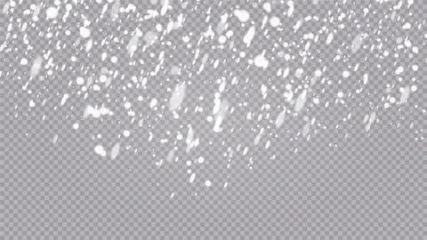 Vector heavy snowfall, snowflakes in different shapes and forms. Many white cold Stock Illustration