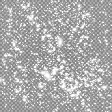 Vector heavy snowfall, snowflakes in different shapes and forms. Many white cold Stock Illustration