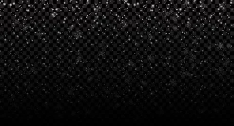 Vector heavy snowfall. Snowflakes in different shapes and forms. White snow.. Stock Illustration