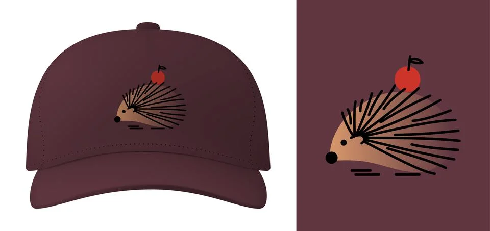 Vector hedgehog in flat style . Editable illustration Stock Illustration