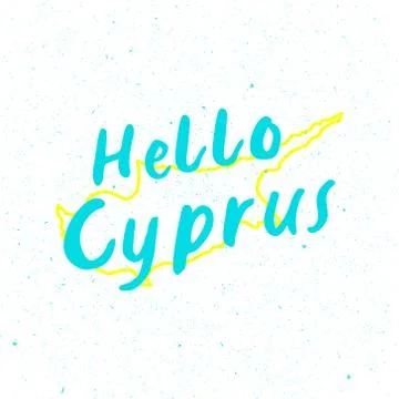 Vector Hello Cyprus Text Design illustration turquoise Stock-Illustration