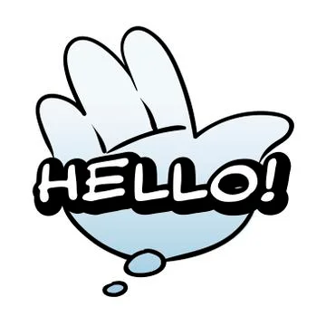 Vector Hello speech bubble. Colorful emotional icon isolated on white  Stock Illustration