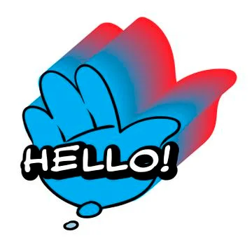 Vector Hello speech bubble. Colorful emotional icon isolated on white Stock Illustration